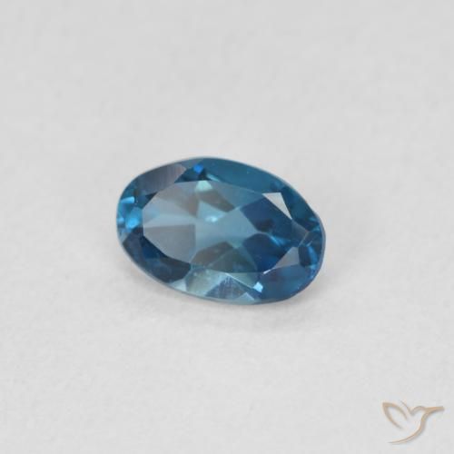 Topaze Bleu Londres naturelle ovale, 0.52 ct, VS