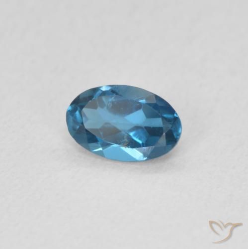 Topaze Bleu Londres naturelle ovale, 0.53 ct, VS