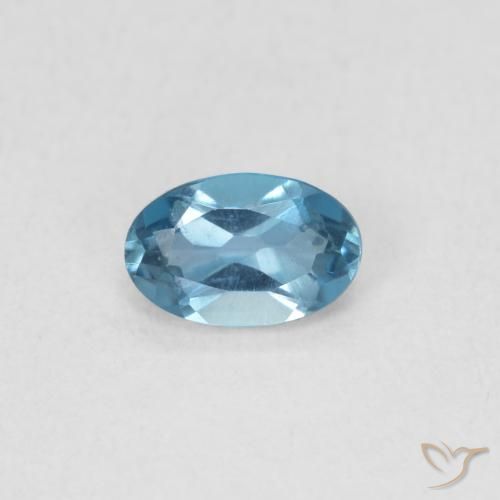 Topaze Bleu Londres naturelle ovale, 0.54 ct, VVS-VS