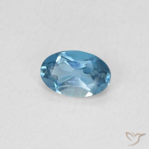 Topaze Bleu Londres naturelle ovale, 0.54 ct, VVS-VS