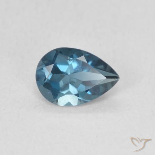 0.80ct Naturel Bleu Londres Topaze, En forme de poire, VS