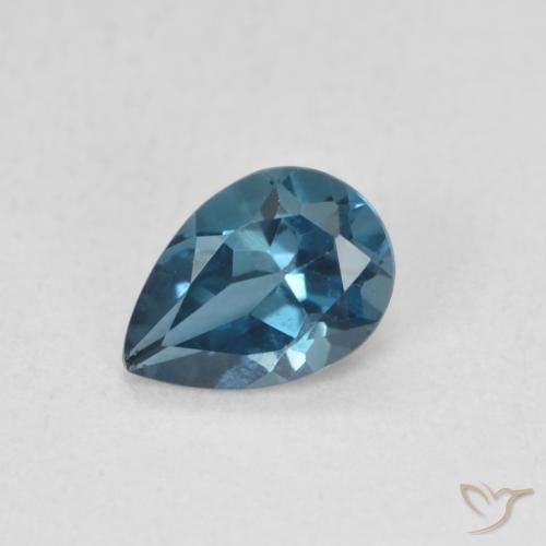 Topaze Bleu Londres naturelle En forme de poire, 0.80 ct, VS