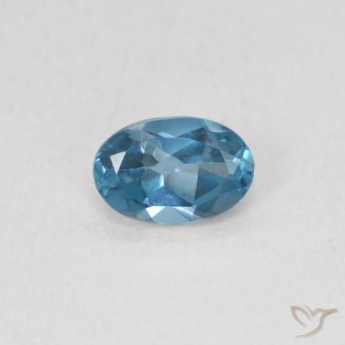 Topaze Bleu Londres naturelle ovale, 0.56 ct, VS