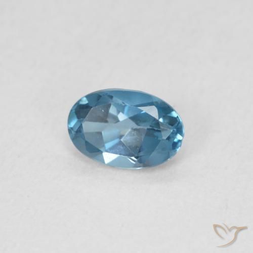 Topaze Bleu Londres naturelle ovale, 0.56 ct, VS