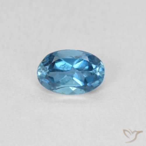 Topaze Bleu Londres naturelle ovale, 0.58 ct, VS