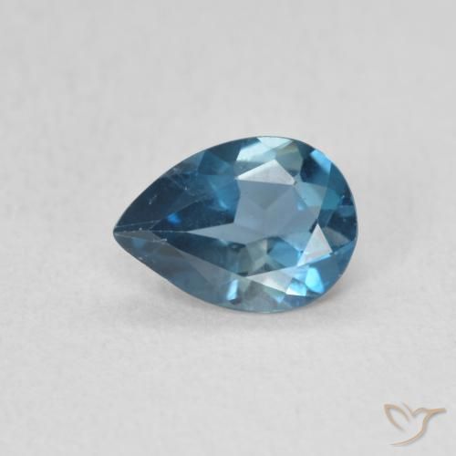 Topaze Bleu Londres naturelle En forme de poire, 0.75 ct, VS