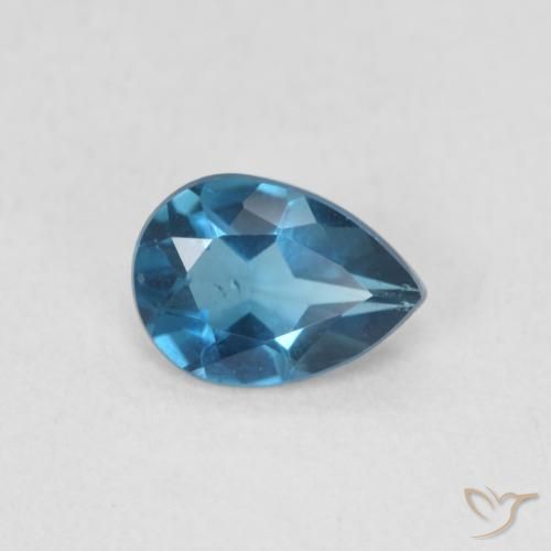 0.74ct Naturel Bleu Londres Topaze, En forme de poire, VS