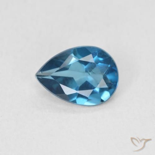Topaze Bleu Londres naturelle En forme de poire, 0.74 ct, VS
