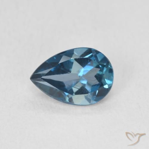 0.86ct Naturel Bleu Londres Topaze, En forme de poire, VS