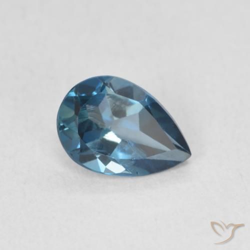 Topaze Bleu Londres naturelle En forme de poire, 0.86 ct, VS