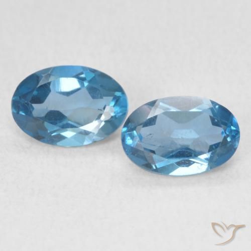 1.15ctw Naturel Bleu Londres Topaze, ovale, VS