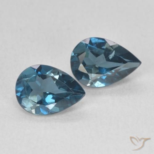 1.59ctw Naturel Bleu Londres Topaze, En forme de poire, VS