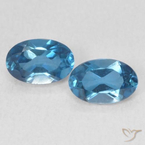 1.12ctw Naturel Bleu Londres Topaze, ovale, VVS-VS