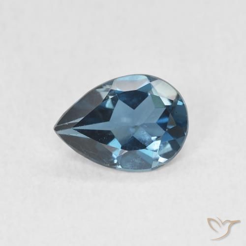 0.71ct Naturel Bleu Londres Topaze, En forme de poire, VVS-VS