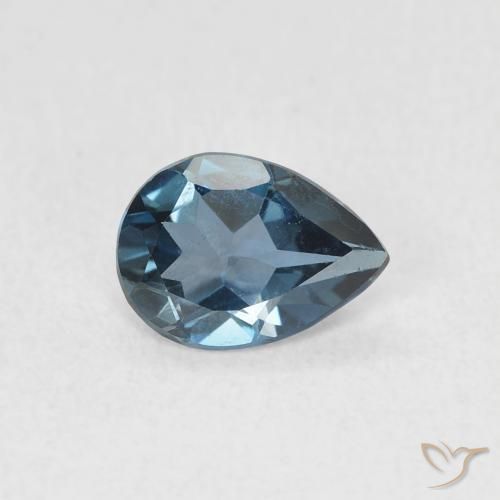 Topaze Bleu Londres naturelle En forme de poire, 0.71 ct, VVS-VS