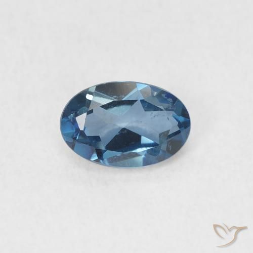 Topaze Bleu Londres naturelle ovale, 0.60 ct, VVS-VS