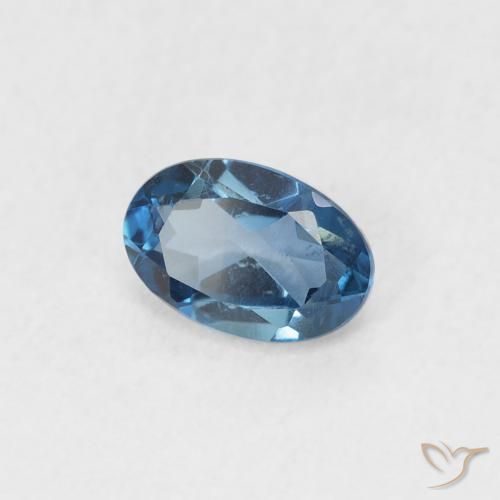 Topaze Bleu Londres naturelle ovale, 0.60 ct, VVS-VS