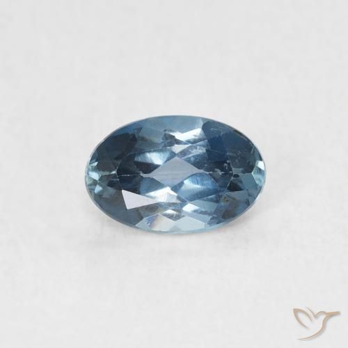 Topaze Bleu Londres naturelle ovale, 0.58 ct, VVS-VS