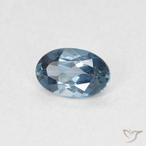 Topaze Bleu Londres naturelle ovale, 0.58 ct, VVS-VS