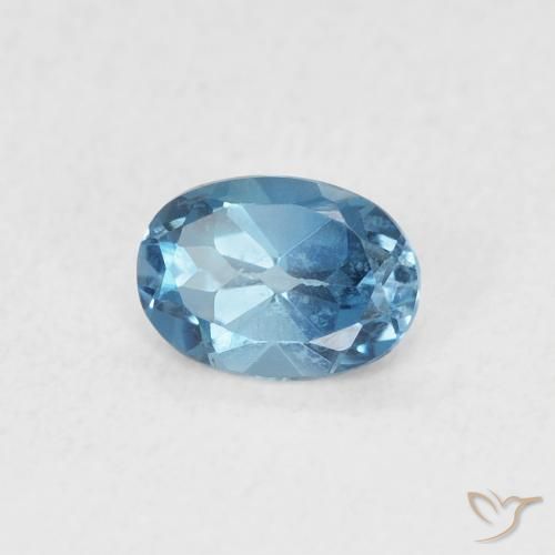 Topaze Bleu Londres naturelle ovale, 0.53 ct, VVS-VS