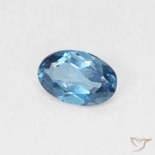 Topaze Bleu Londres naturelle ovale, 0.56 ct, VVS-VS