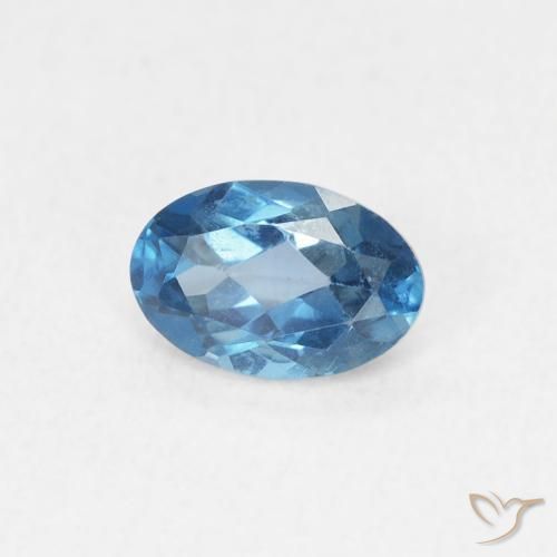 Topaze Bleu Londres naturelle ovale, 0.55 ct, VVS-VS