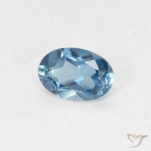 Topaze Bleu Londres naturelle ovale, 0.56 ct, VVS-VS