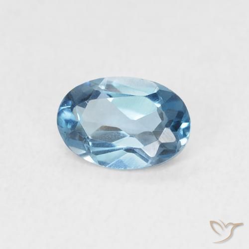 Topaze Bleu Londres naturelle ovale, 0.52 ct, VVS-VS