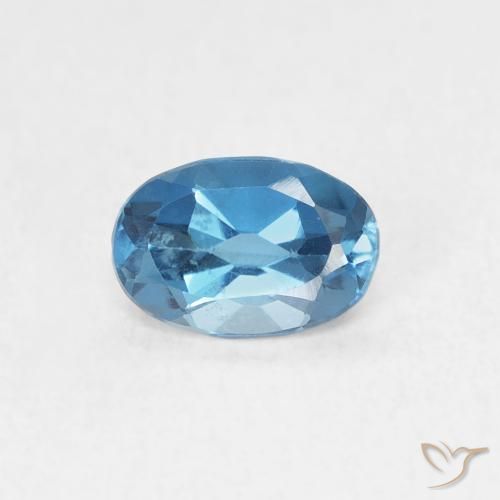 Topaze Bleu Londres naturelle ovale, 0.65 ct, VVS-VS
