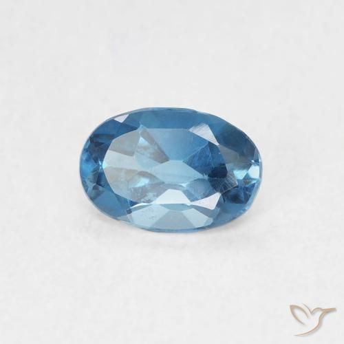 Topaze Bleu Londres naturelle ovale, 0.65 ct, VVS-VS