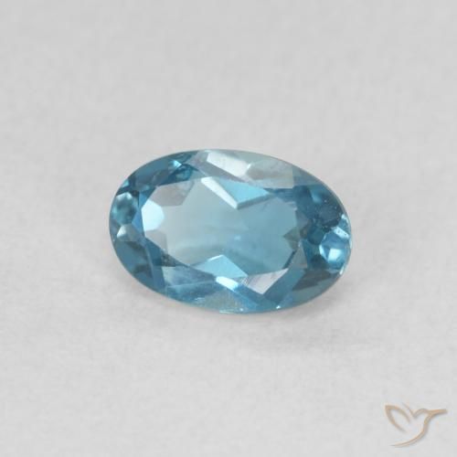 Topaze Bleu Londres naturelle ovale, 0.61 ct, VVS