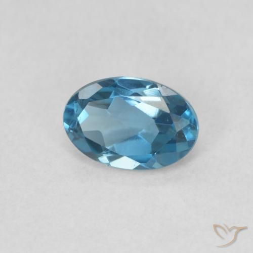 Topaze Bleu Londres naturelle ovale, 0.59 ct, VVS