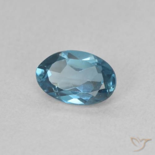 Topaze Bleu Londres naturelle ovale, 0.53 ct, VVS