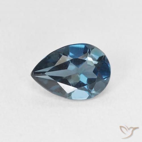 0.82ct Naturel Bleu Londres Topaze, En forme de poire, VS