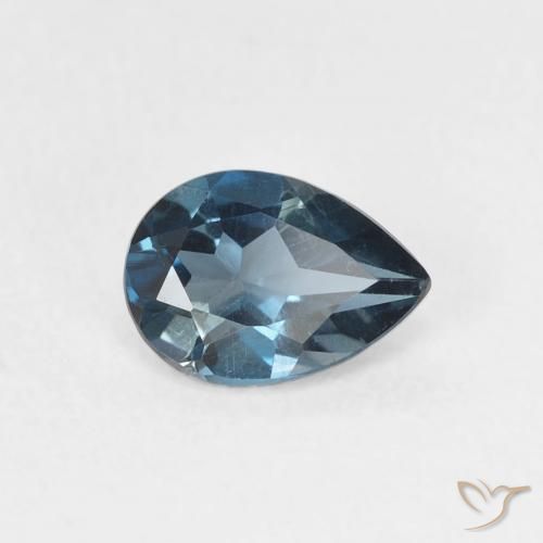 Topaze Bleu Londres naturelle En forme de poire, 0.82 ct, VS