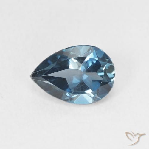0.91ct Naturel Bleu Londres Topaze, En forme de poire, VS