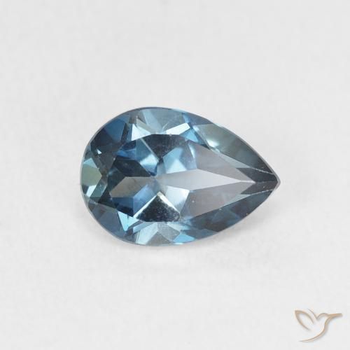 Topaze Bleu Londres naturelle En forme de poire, 0.91 ct, VS