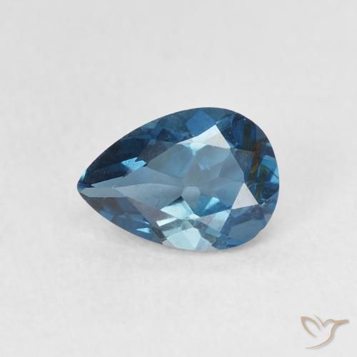 0.85ct Naturel Bleu Londres Topaze, En forme de poire, VS