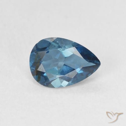 Topaze Bleu Londres naturelle En forme de poire, 0.85 ct, VS