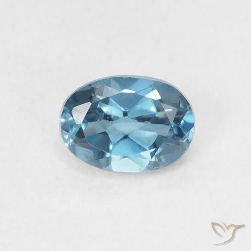 Topaze Bleu Londres naturelle ovale, 0.55 ct, VS