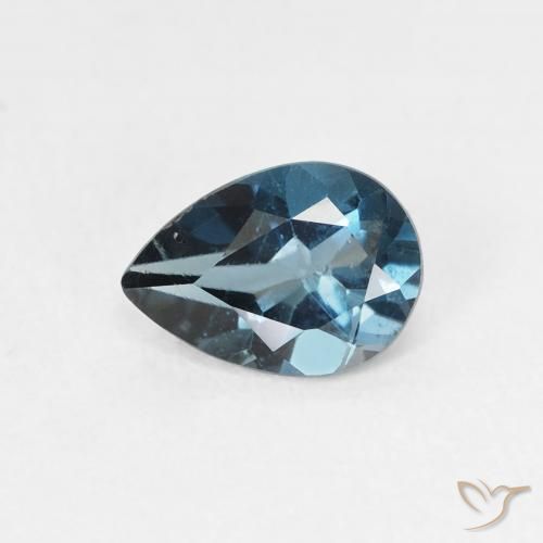 0.78ct Naturel Bleu Londres Topaze, En forme de poire, VS