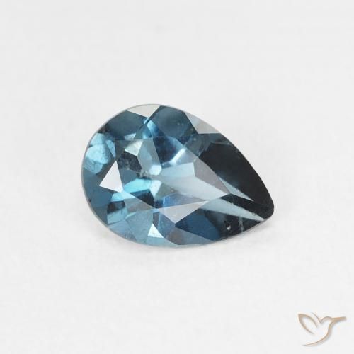 Topaze Bleu Londres naturelle En forme de poire, 0.78 ct, VS