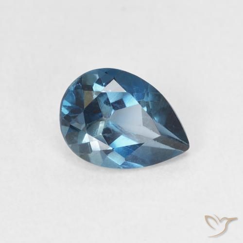 Topaze Bleu Londres naturelle En forme de poire, 0.90 ct, VS