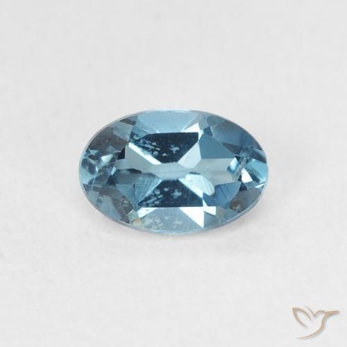 Topaze Bleu Londres naturelle ovale, 0.65 ct, VS