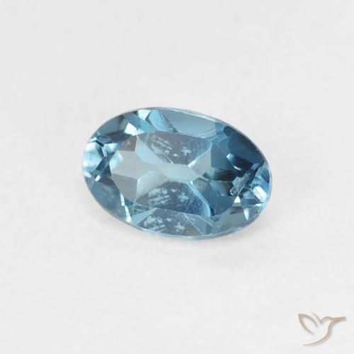Topaze Bleu Londres naturelle ovale, 0.65 ct, VS