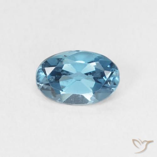 Topaze Bleu Londres naturelle ovale, 0.53 ct, VS