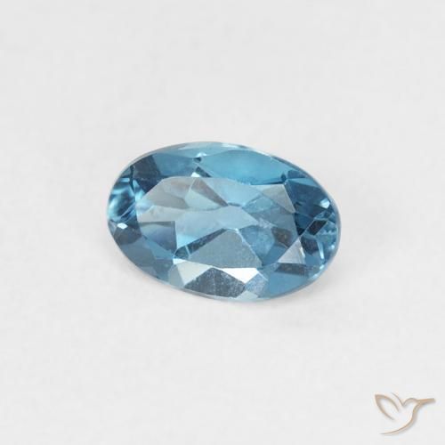 Topaze Bleu Londres naturelle ovale, 0.53 ct, VS