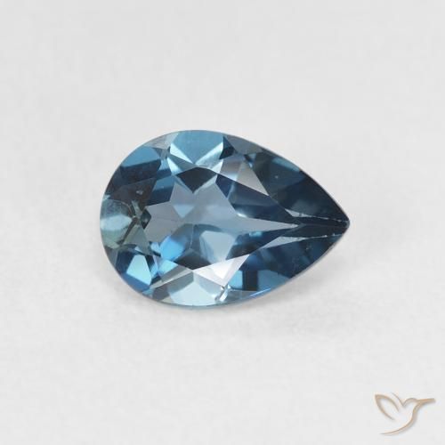 Topaze Bleu Londres naturelle En forme de poire, 0.89 ct, VS