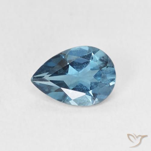 0.76ct Naturel Bleu Londres Topaze, En forme de poire, VS