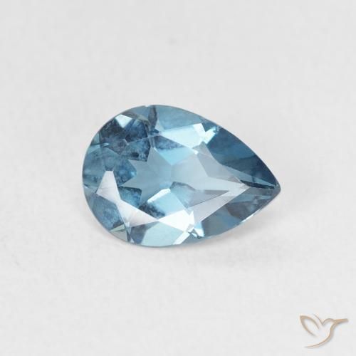 Topaze Bleu Londres naturelle En forme de poire, 0.76 ct, VS